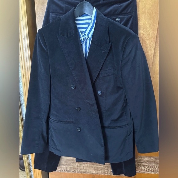 Black Velvet Double-Breasted Suit